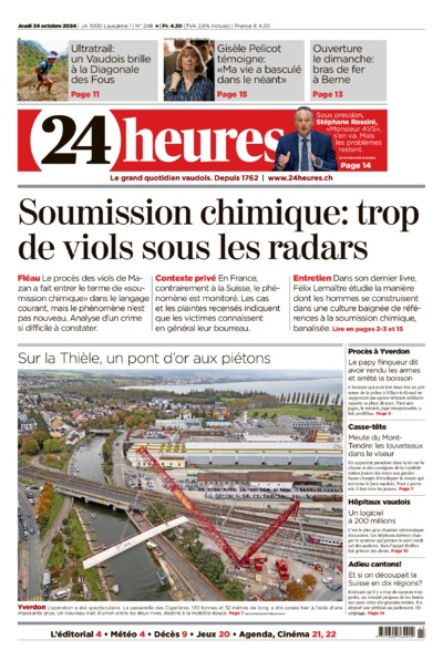Dernière édition du journal 24 heures