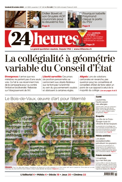 Dernière édition du journal 24 heures