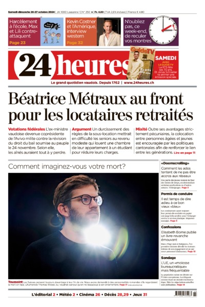 Dernière édition du journal 24 heures