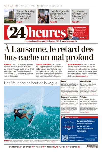 Dernière édition du journal 24 heures