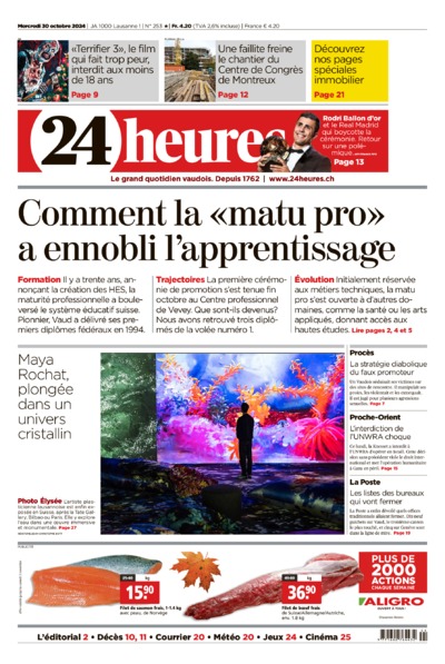 Dernière édition du journal 24 heures
