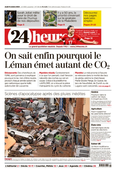 Dernière édition du journal 24 heures