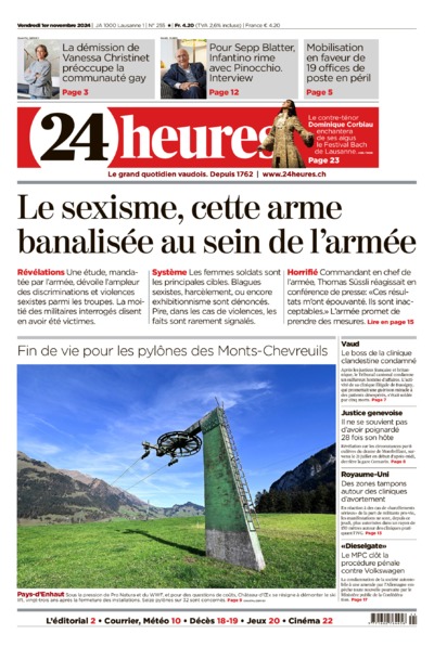 Dernière édition du journal 24 heures