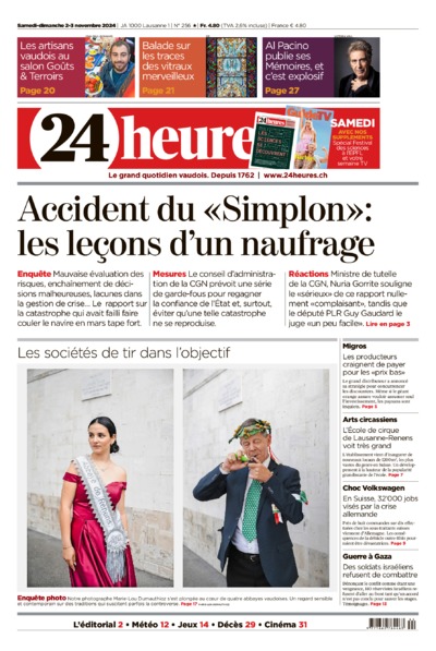 Dernière édition du journal 24 heures