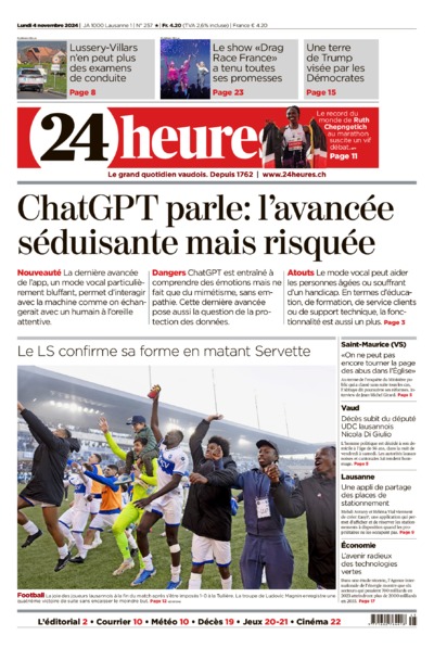 Dernière édition du journal 24 heures