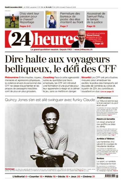 Dernière édition du journal 24 heures