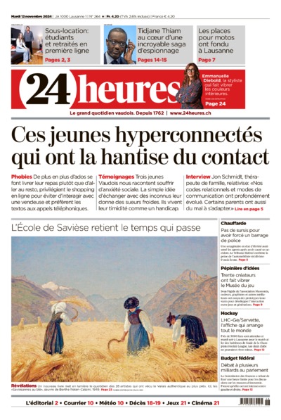 Dernière édition du journal 24 heures