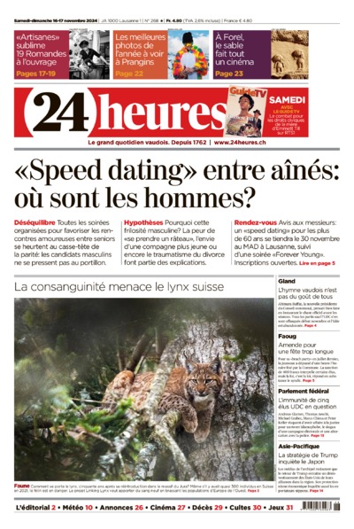 Dernière édition du journal 24 heures