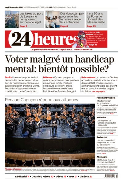 Dernière édition du journal 24 heures