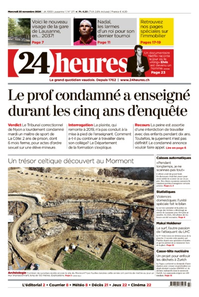 Dernière édition du journal 24 heures
