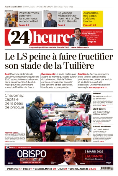 Dernière édition du journal 24 heures