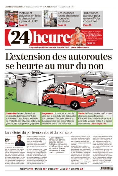 Dernière édition du journal 24 heures
