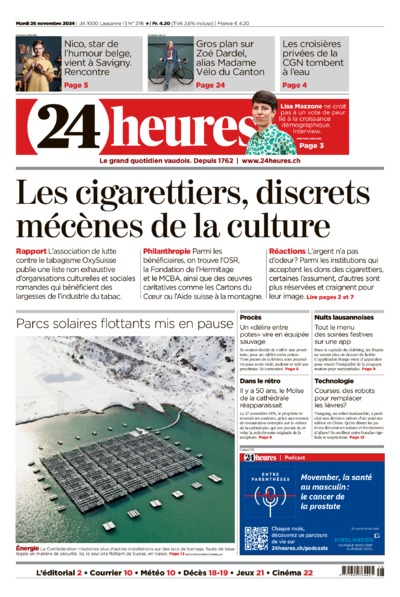 Dernière édition du journal 24 heures