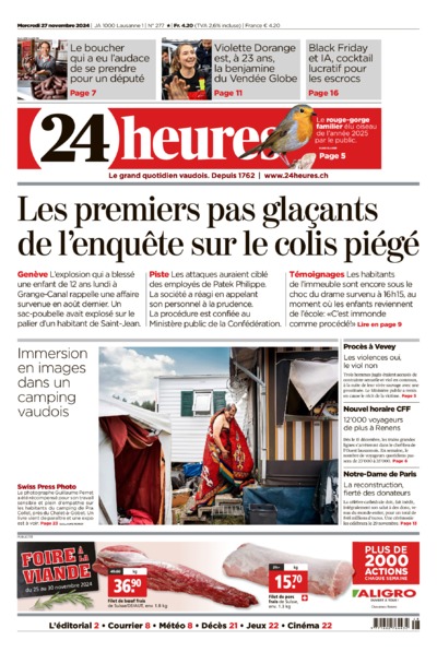 Dernière édition du journal 24 heures