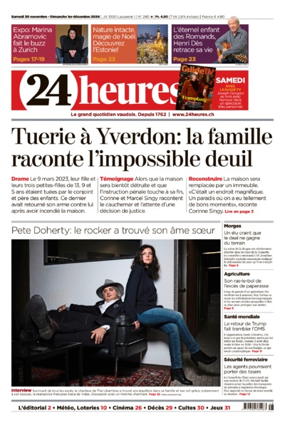 Dernière édition du journal 24 heures