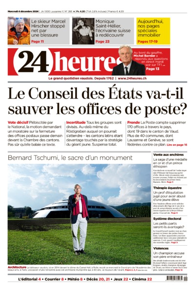 Dernière édition du journal 24 heures