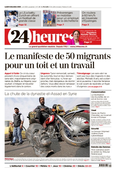 Dernière édition du journal 24 heures