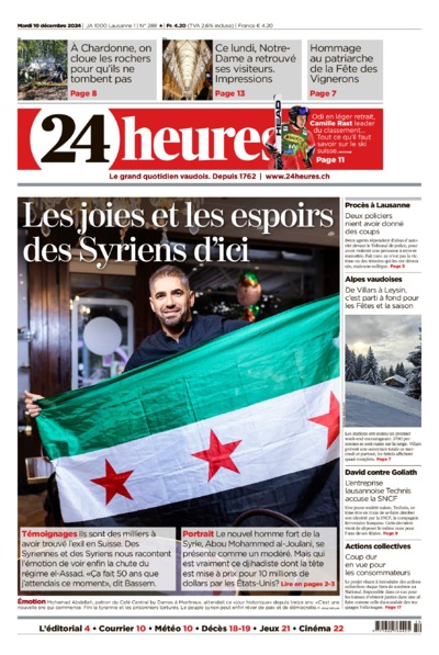 Dernière édition du journal 24 heures
