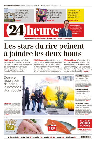 Dernière édition du journal 24 heures