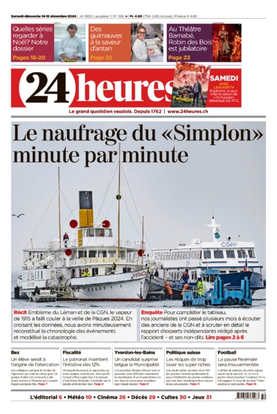 Dernière édition du journal 24 heures