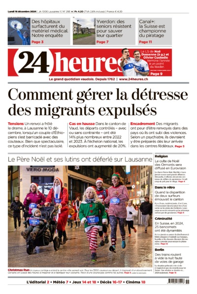 Dernière édition du journal 24 heures