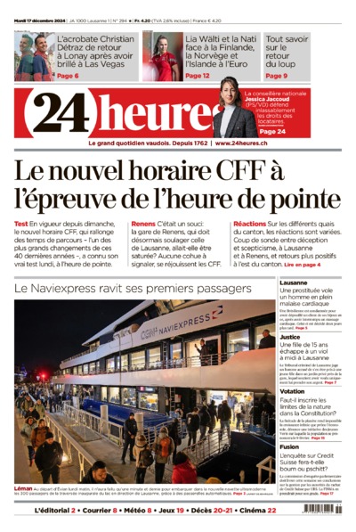Dernière édition du journal 24 heures