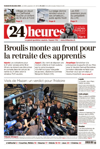 Dernière édition du journal 24 heures