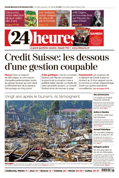 Dernière édition du journal 24 heures