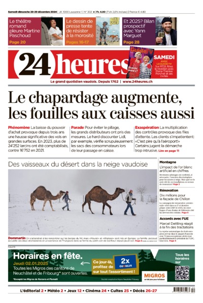 Dernière édition du journal 24 heures
