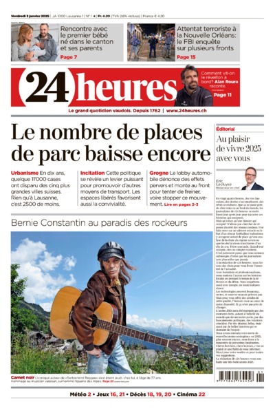 Dernière édition du journal 24 heures