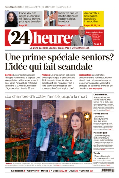 Dernière édition du journal 24 heures