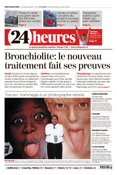 Dernière édition du journal 24 heures