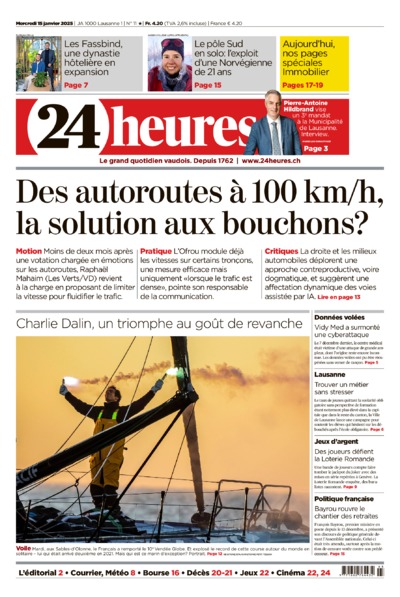 Dernière édition du journal 24 heures