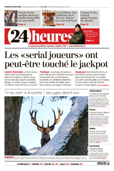 Dernière édition du journal 24 heures