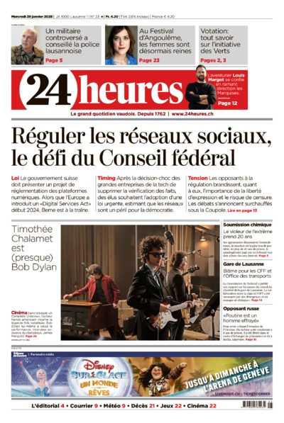 Dernière édition du journal 24 heures
