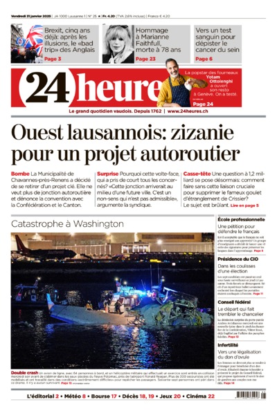 Dernière édition du journal 24 heures