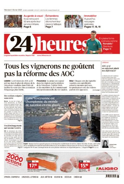 Dernière édition du journal 24 heures