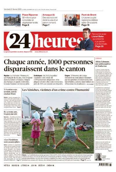 Dernière édition du journal 24 heures