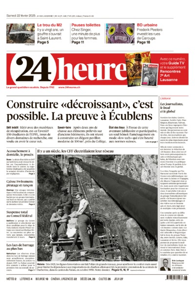 Dernière édition du journal 24 heures