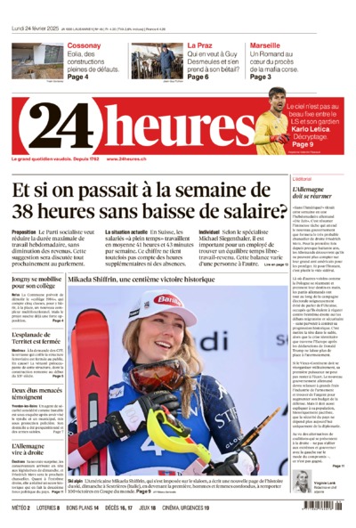 Dernière édition du journal 24 heures