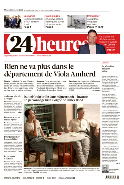 Dernière édition du journal 24 heures