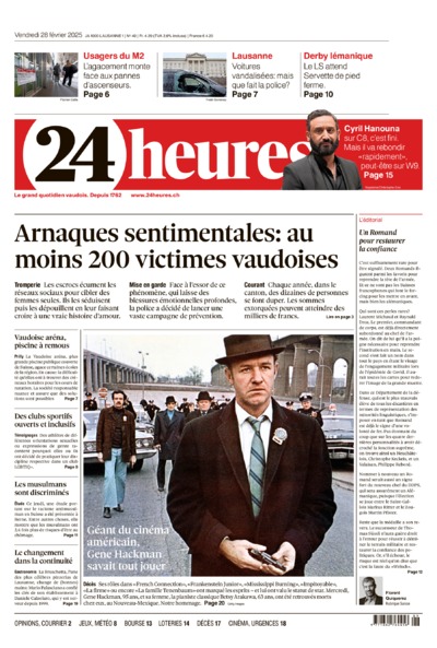 Dernière édition du journal 24 heures