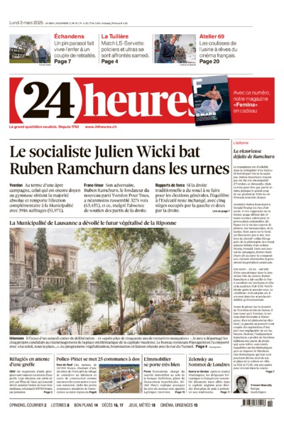 Dernière édition du journal 24 heures