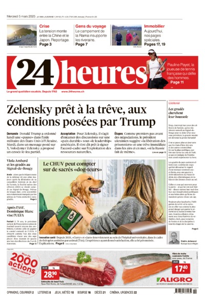 Dernière édition du journal 24 heures