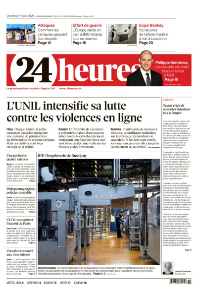 Dernière édition du journal 24 heures