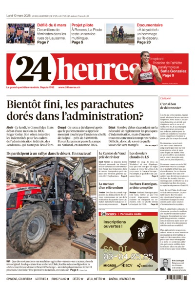 Dernière édition du journal 24 heures