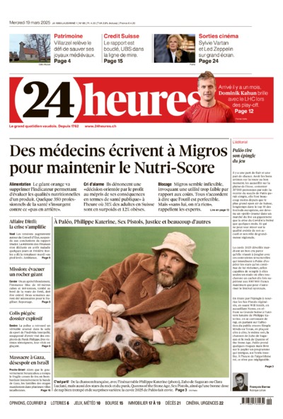 Dernière édition du journal 24 heures