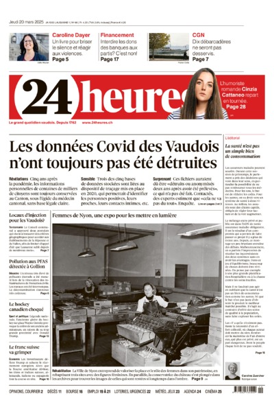 Dernière édition du journal 24 heures