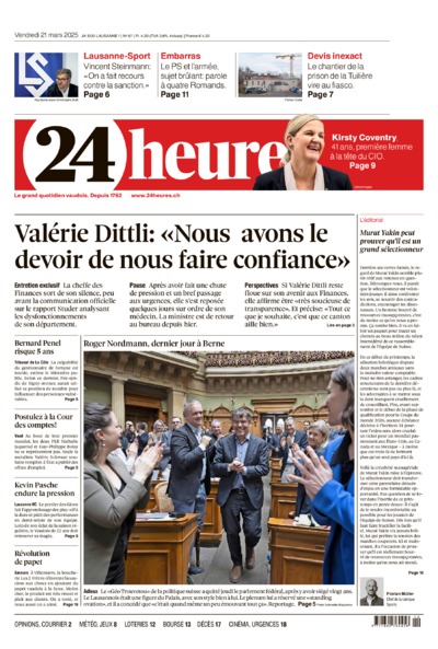 Dernière édition du journal 24 heures