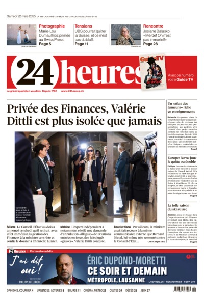 Dernière édition du journal 24 heures